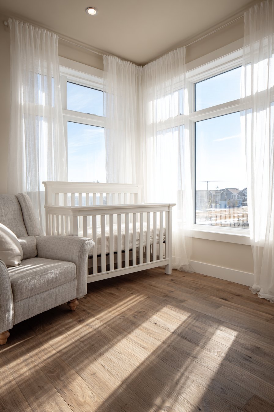 Classic White Nursery with Natural Linen Accents