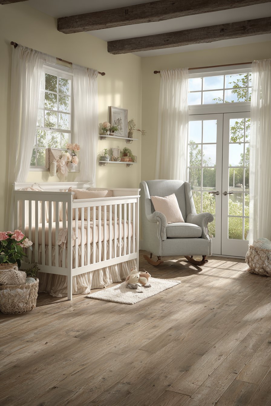 Classic White Nursery with Natural Linen Accents