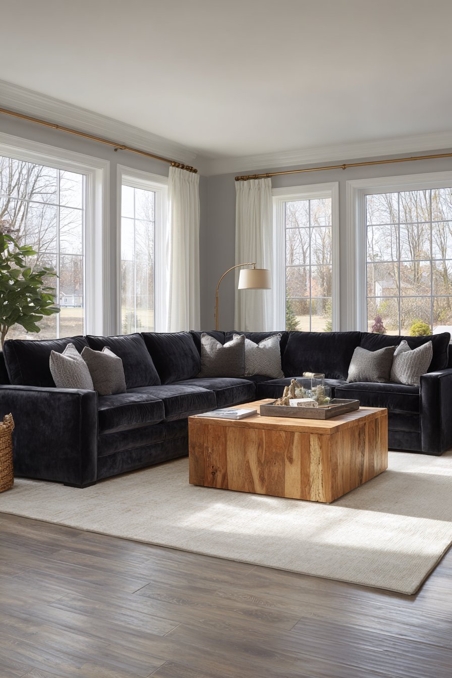Contemporary Charcoal Velvet Elegance