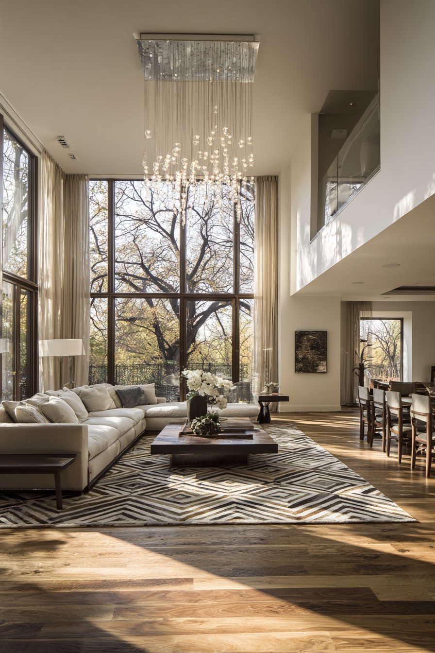 Floor-to-Ceiling Windows with Contemporary Seating