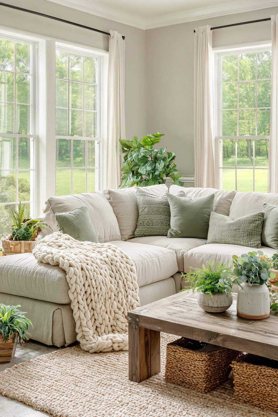 Plush Comfort with Sage Accents