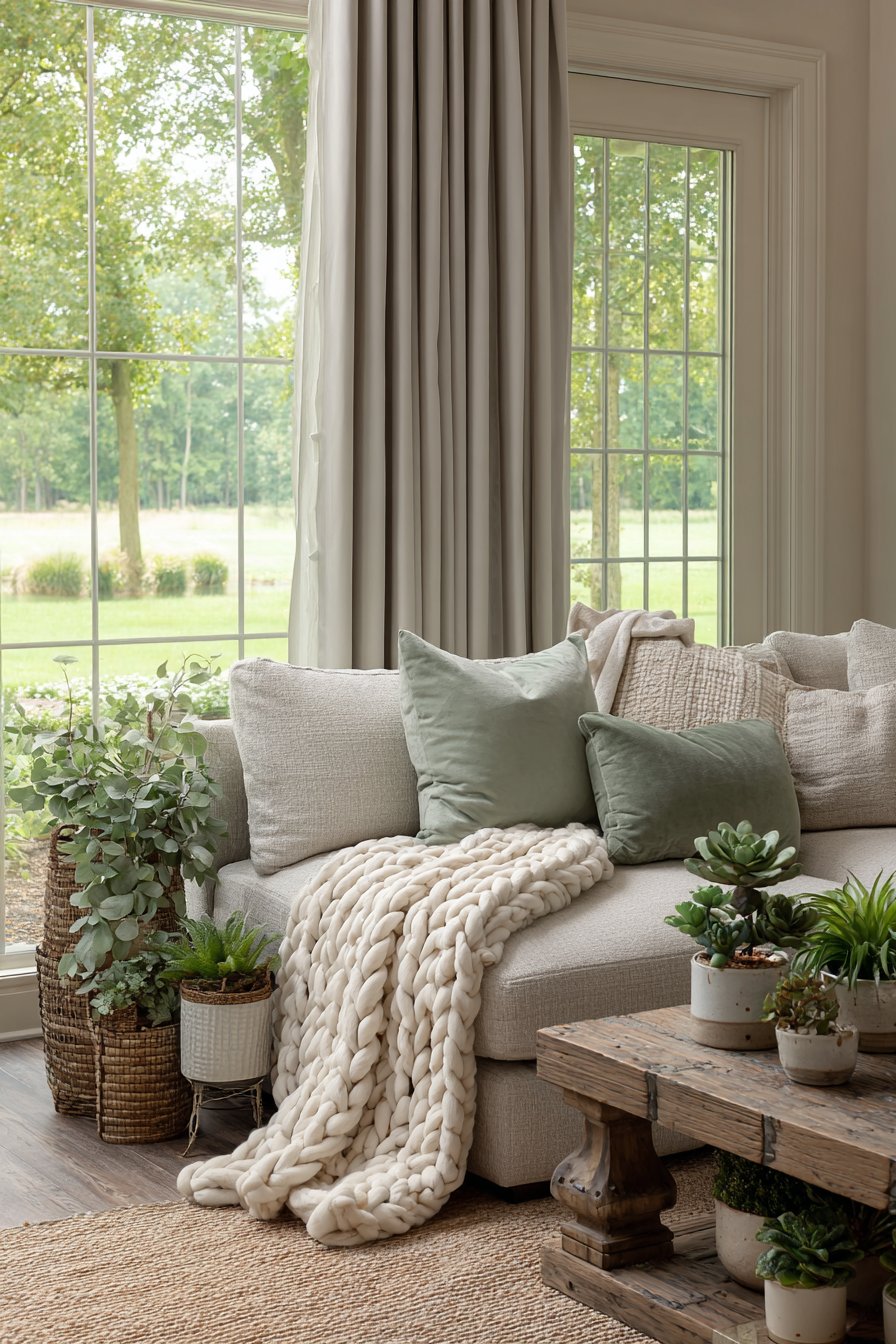 Plush Comfort with Sage Accents
