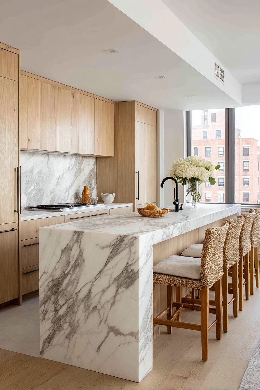 Waterfall-Edge Quartzite Island Centerpiece