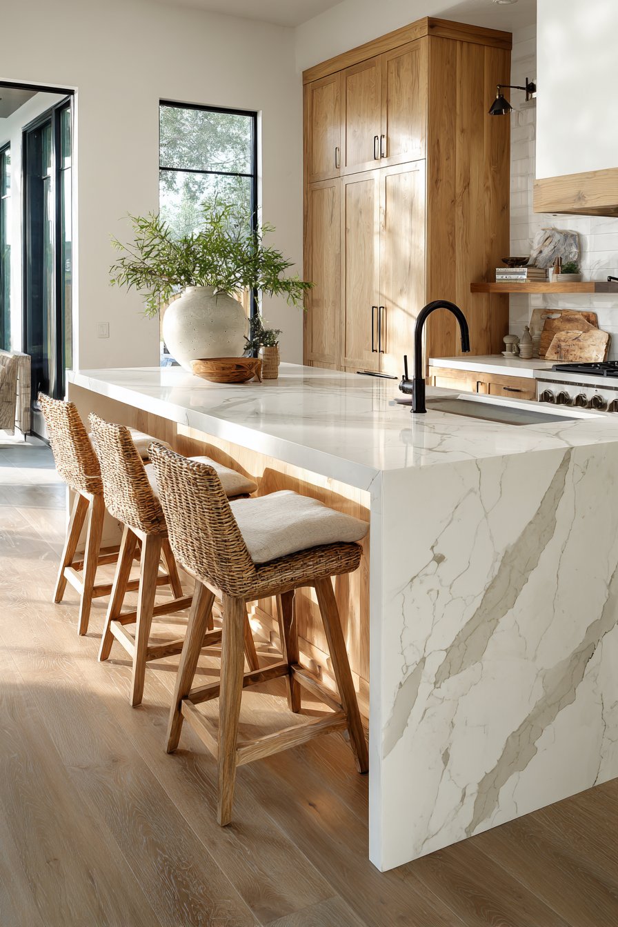 Waterfall-Edge Quartzite Island Centerpiece