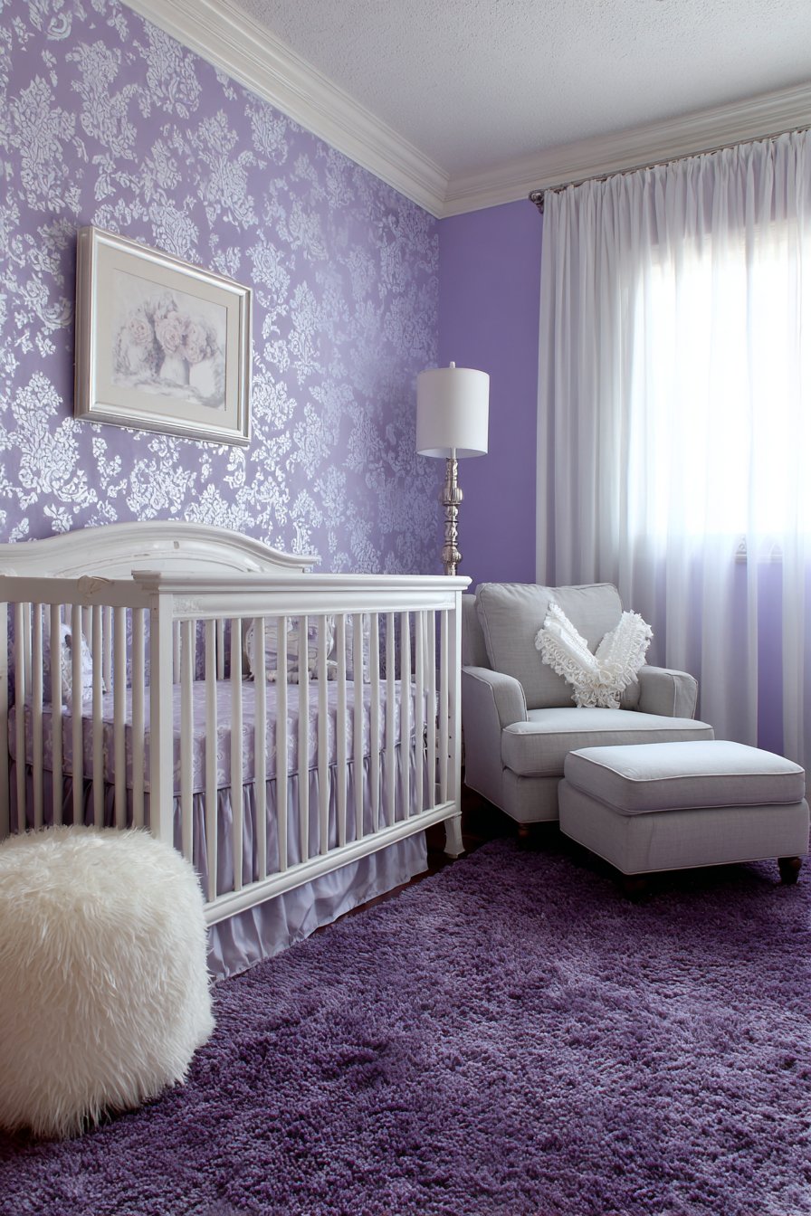 Classic Lavender Sanctuary with Textured Wallpaper