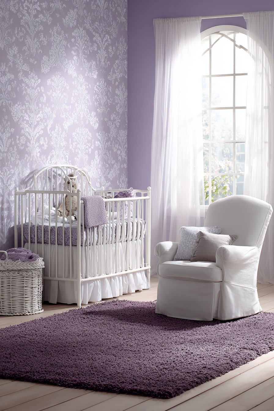 Classic Lavender Sanctuary with Textured Wallpaper