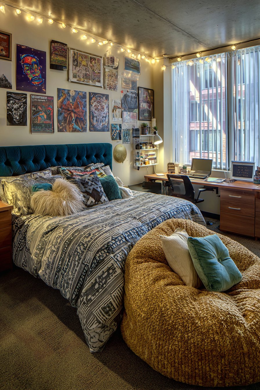 Vibrant Platform Bed with Study Station