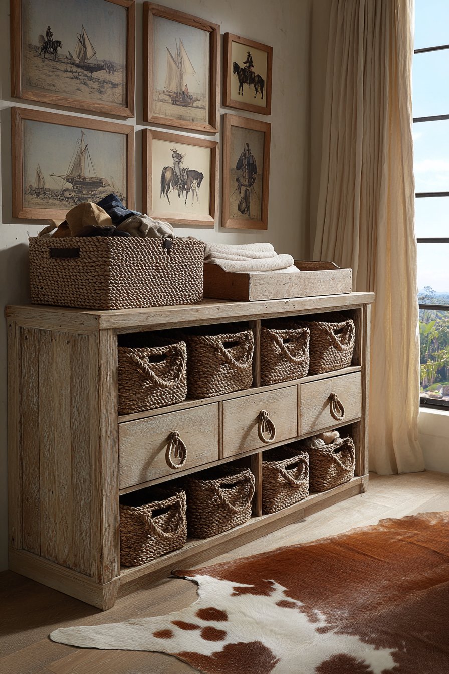 Practical Storage with Rope Drawer Pulls
