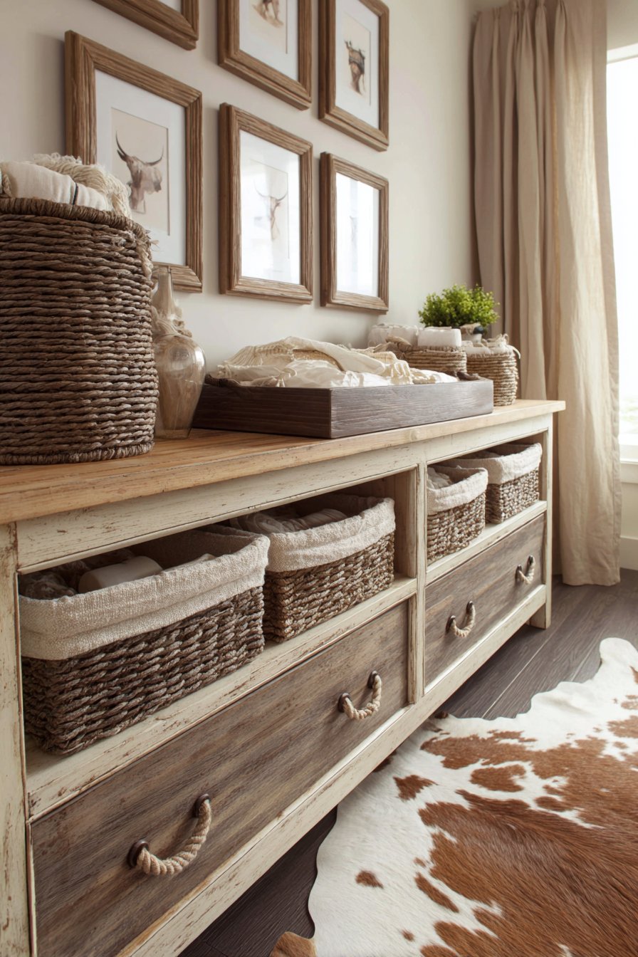 Practical Storage with Rope Drawer Pulls