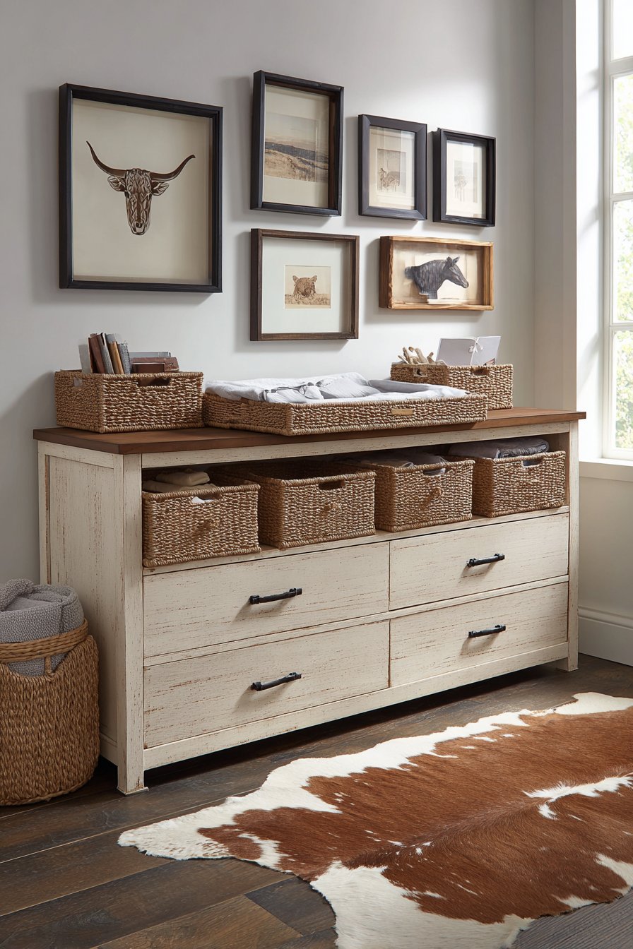 Practical Storage with Rope Drawer Pulls