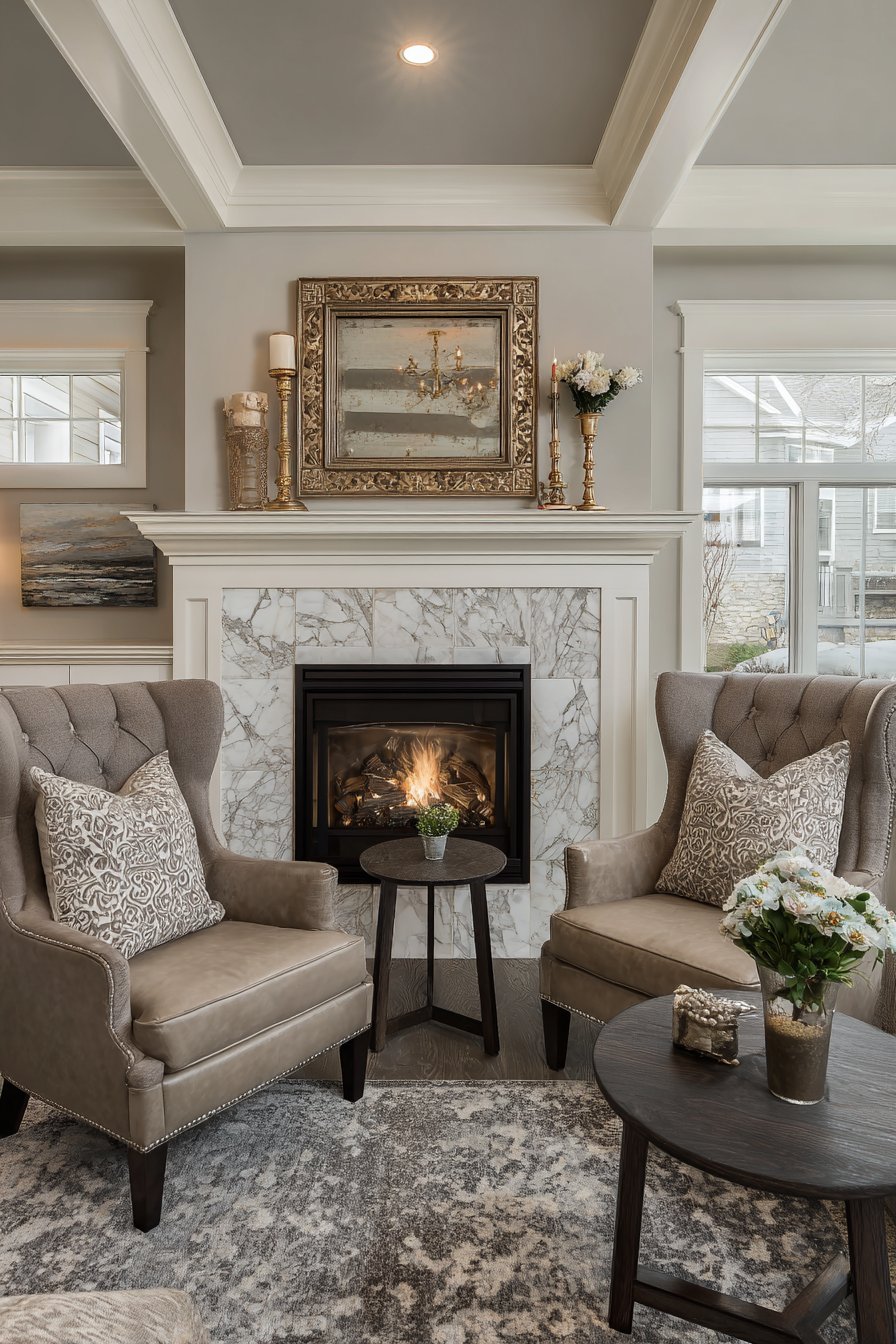 Symmetrical Fireplace Sanctuary