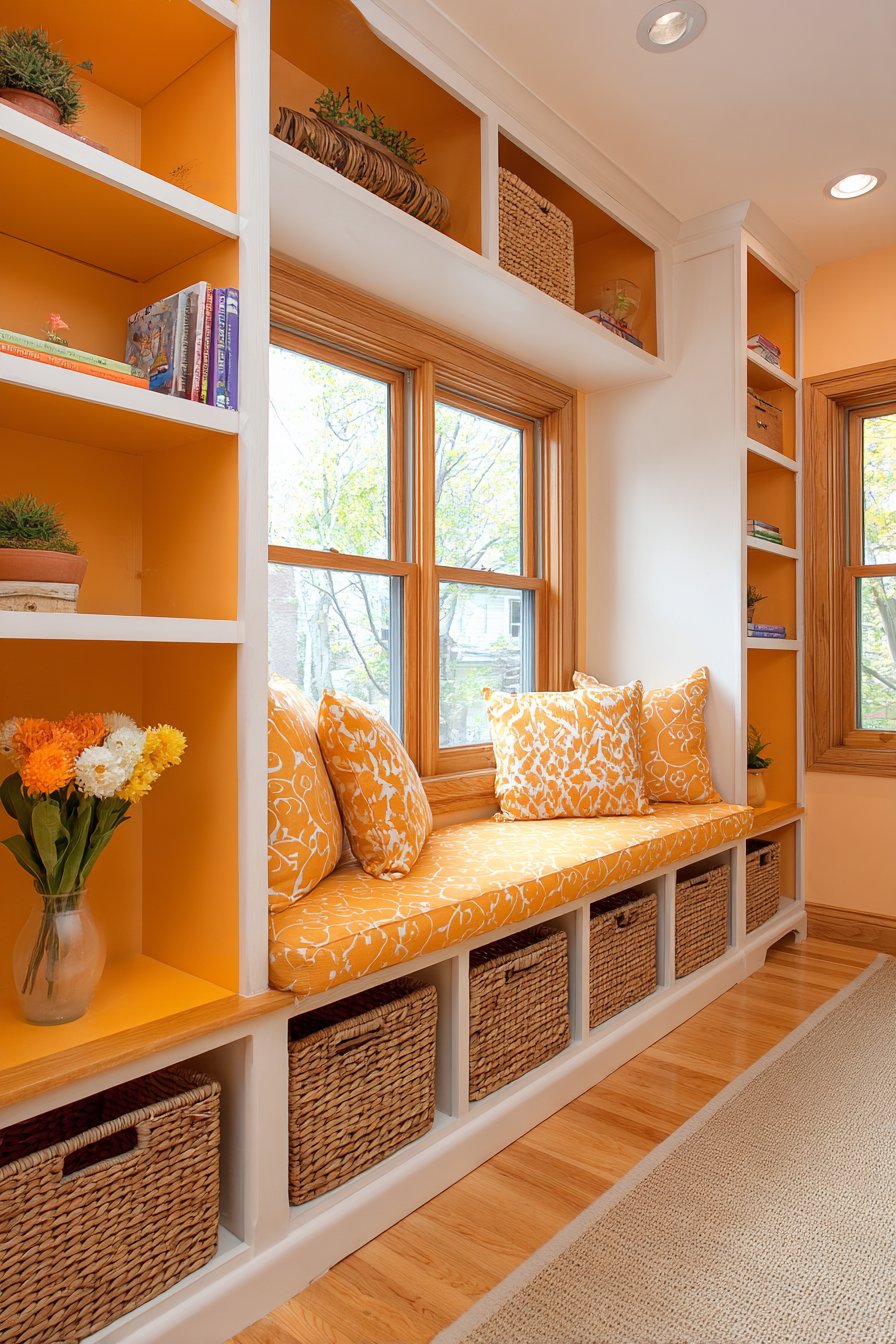 Practical Storage-Focused Orange Nursery