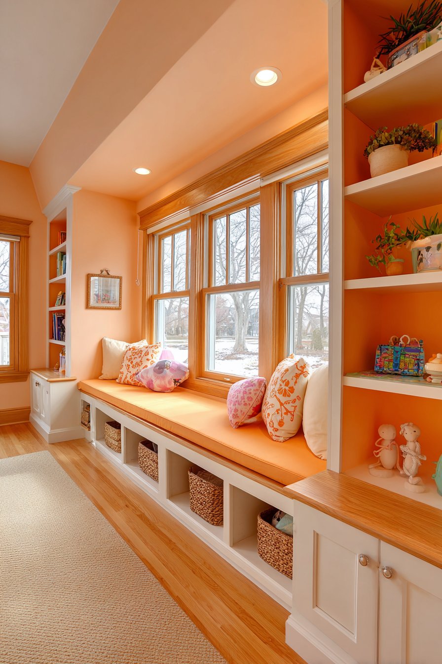Practical Storage-Focused Orange Nursery