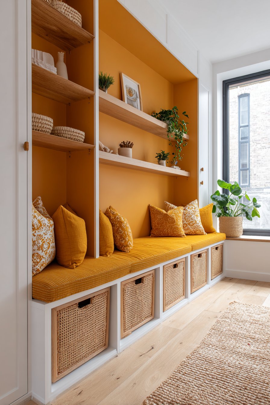 Practical Storage-Focused Orange Nursery