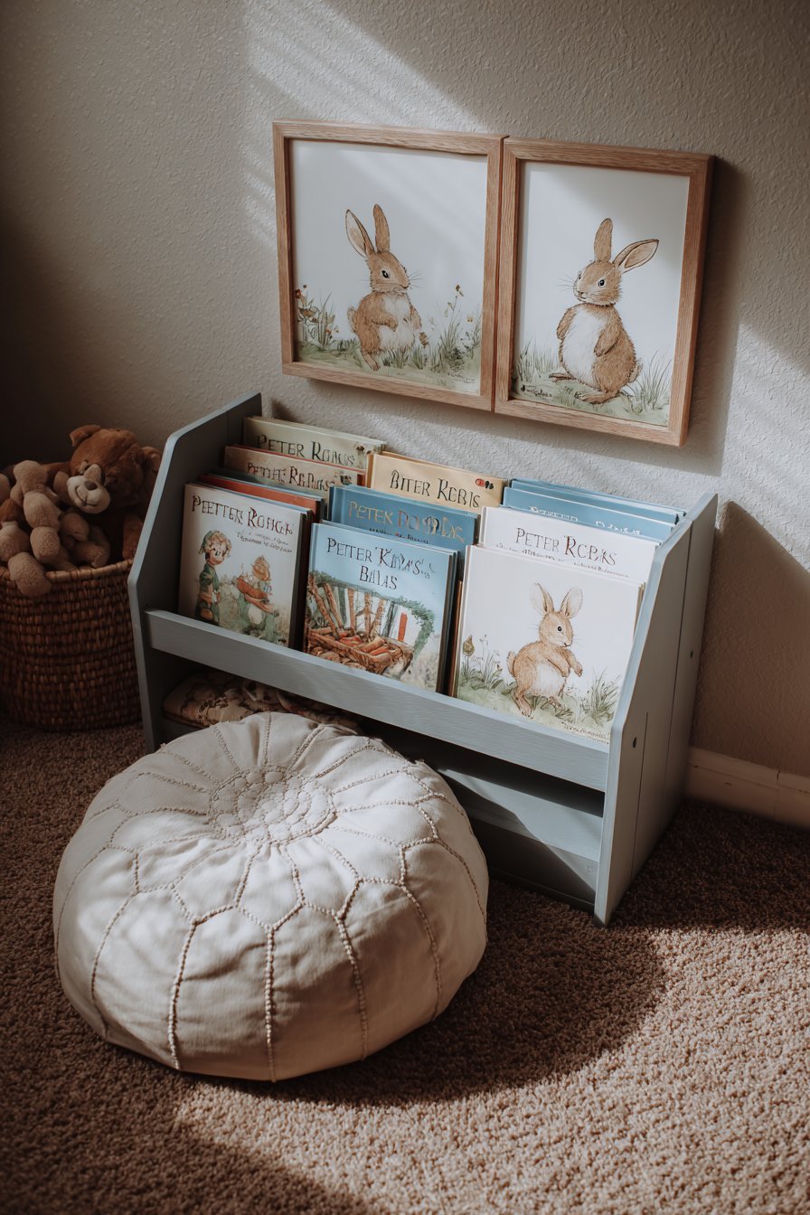 Literary Corner with Vintage Book Displays