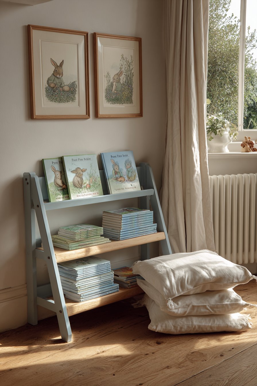 Literary Corner with Vintage Book Displays