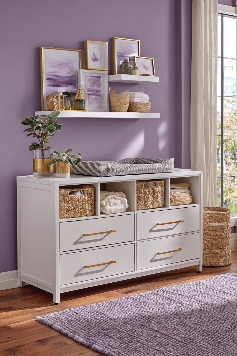 Modern Purple Storage and Organization Hub