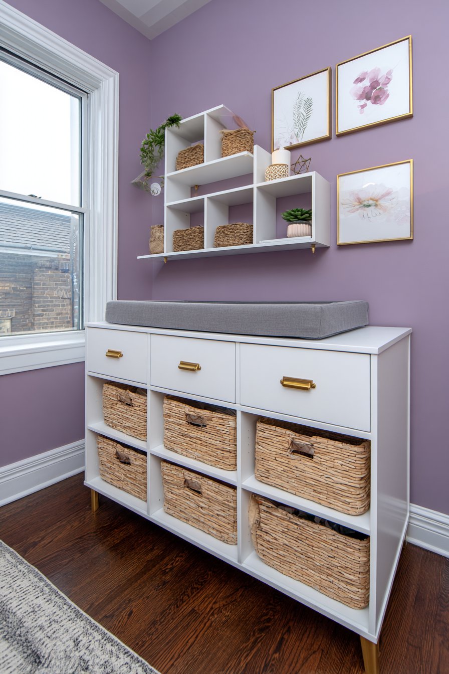 Modern Purple Storage and Organization Hub