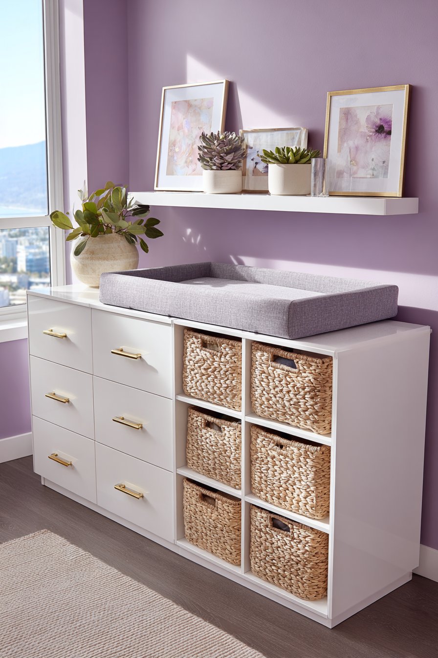 Modern Purple Storage and Organization Hub