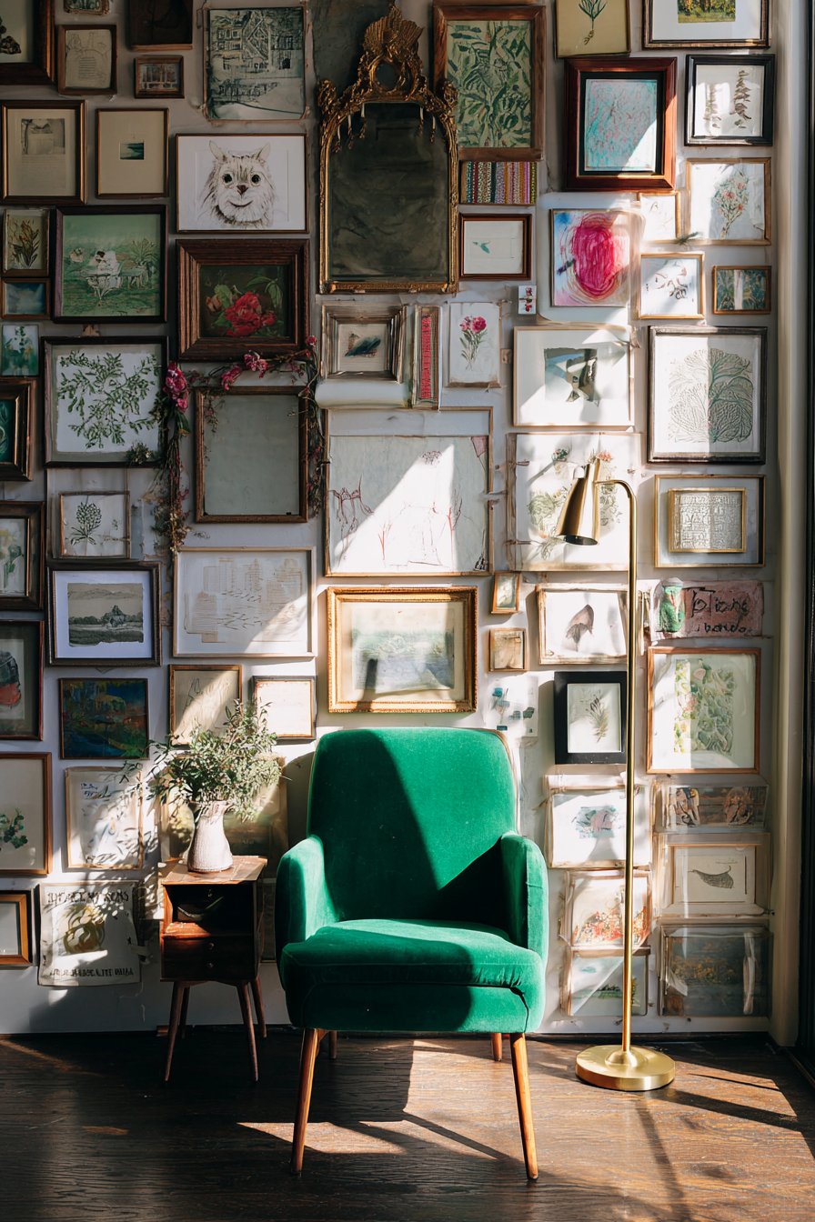 Floor-to-Ceiling Eclectic Gallery Wall