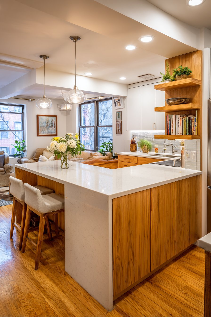 L-Shaped Kitchen with Peninsula Breakfast Bar