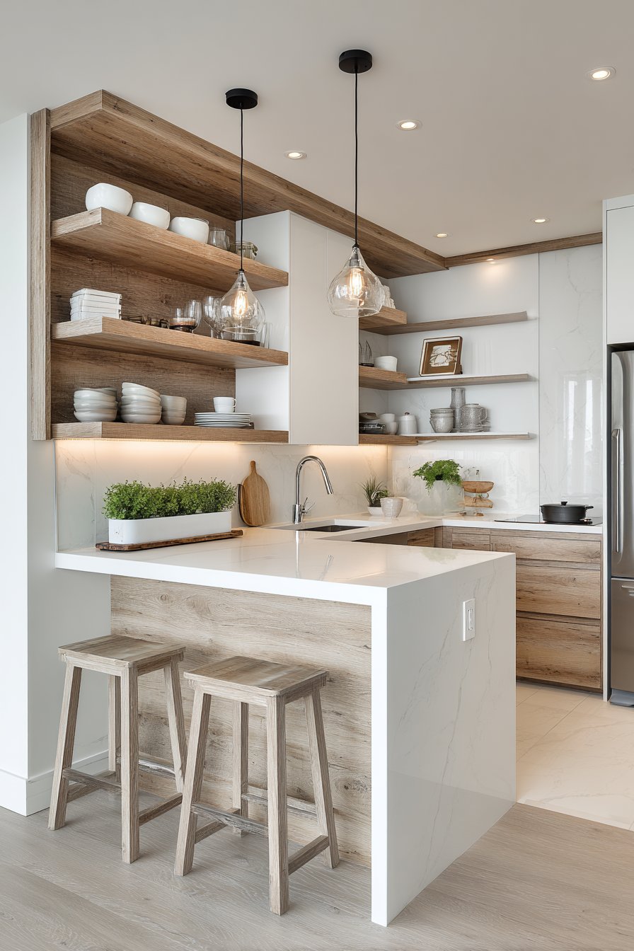 L-Shaped Kitchen with Peninsula Breakfast Bar