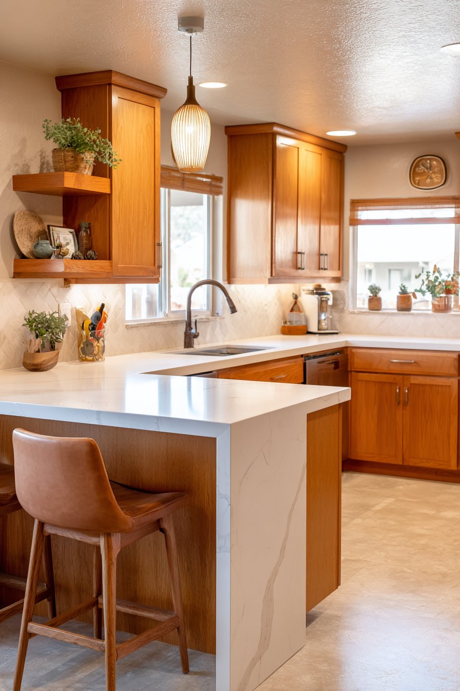 L-Shaped Kitchen with Peninsula Breakfast Bar