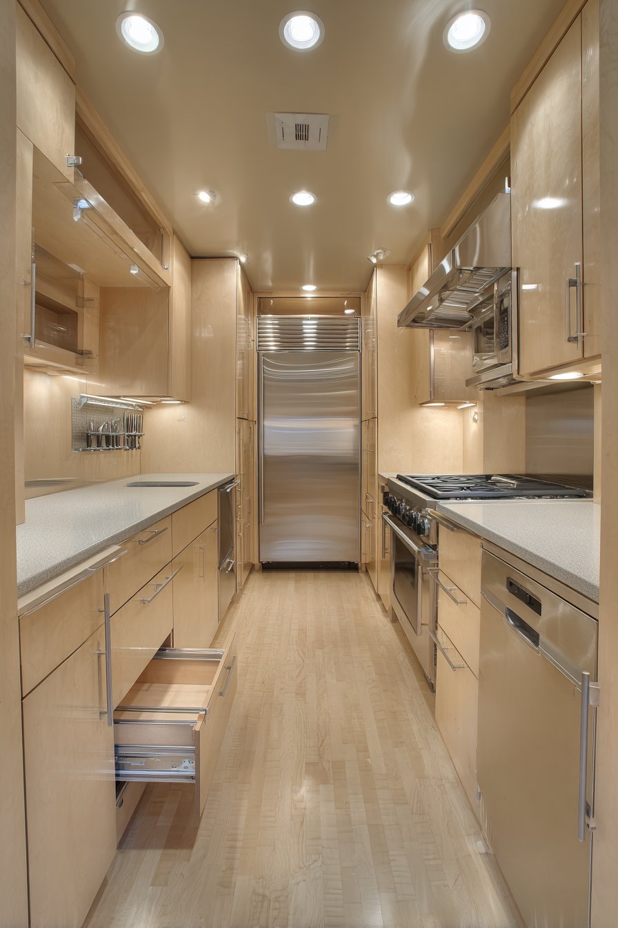 Efficient Galley Layout with Soft-Close Mechanisms