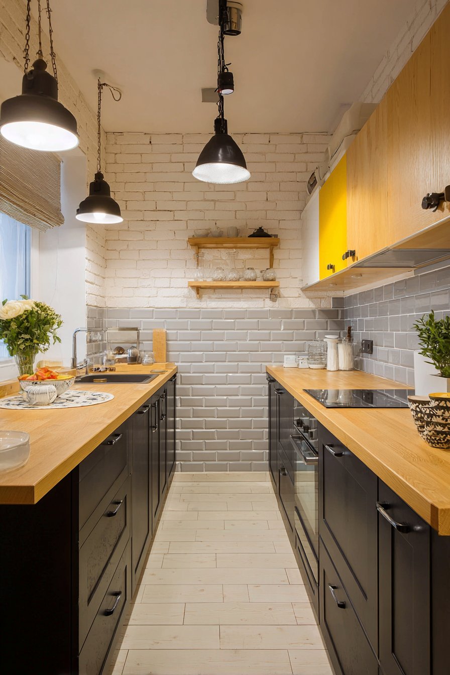 Two-Tone Charcoal and Oak Modern Contrast