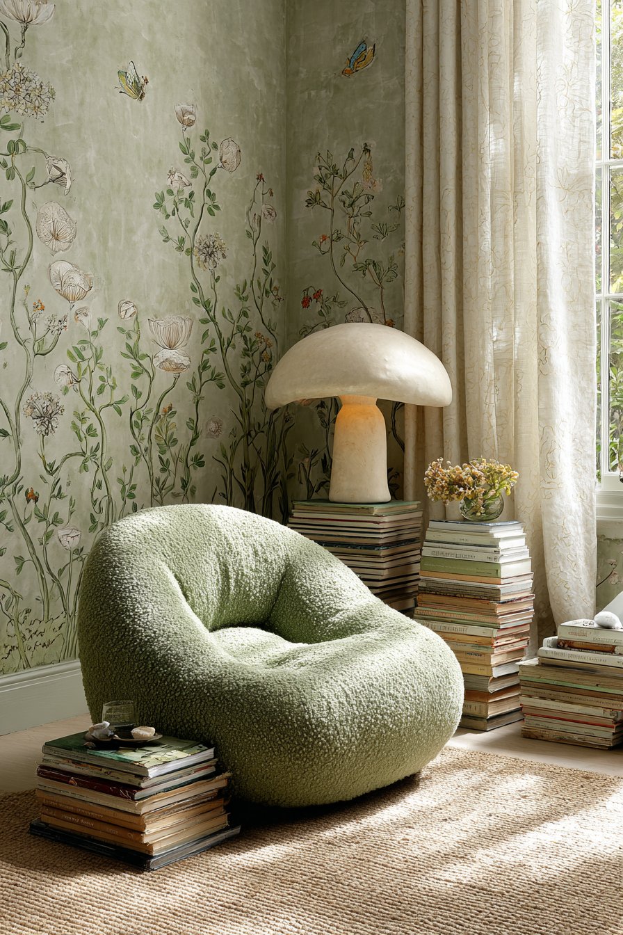 Botanical Reading Nook with Papasan Comfort