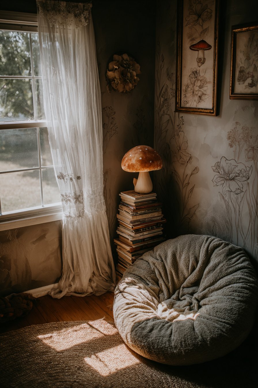 Botanical Reading Nook with Papasan Comfort