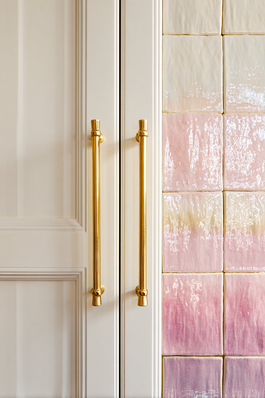 Pink Ombre Ceramic Tile Backsplash