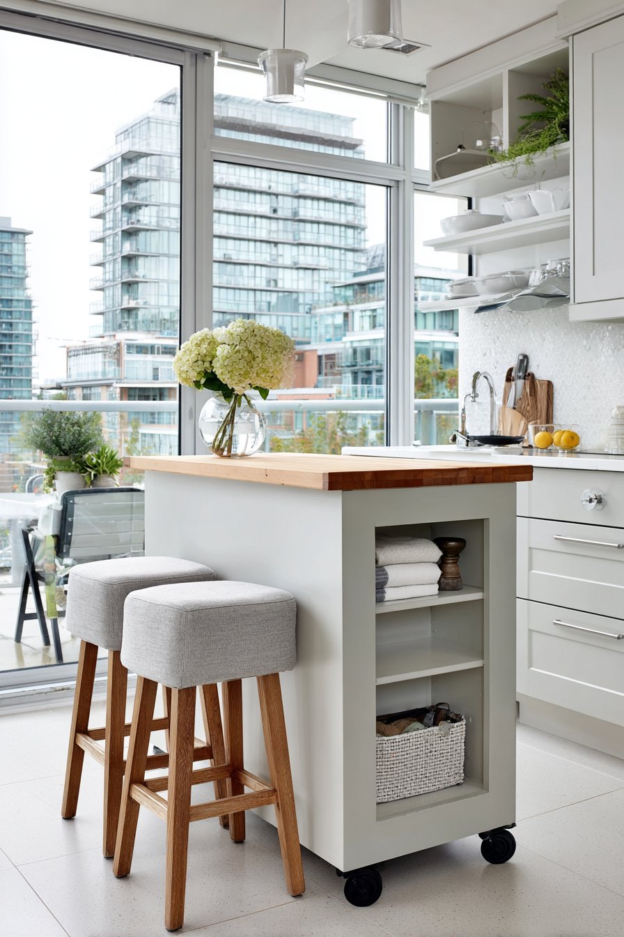 Compact Mobile Island for Small Spaces