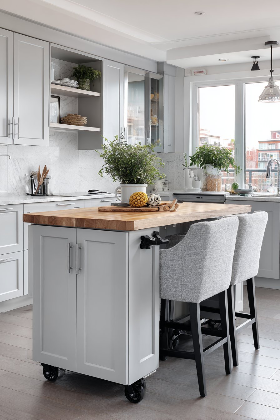 Compact Mobile Island for Small Spaces