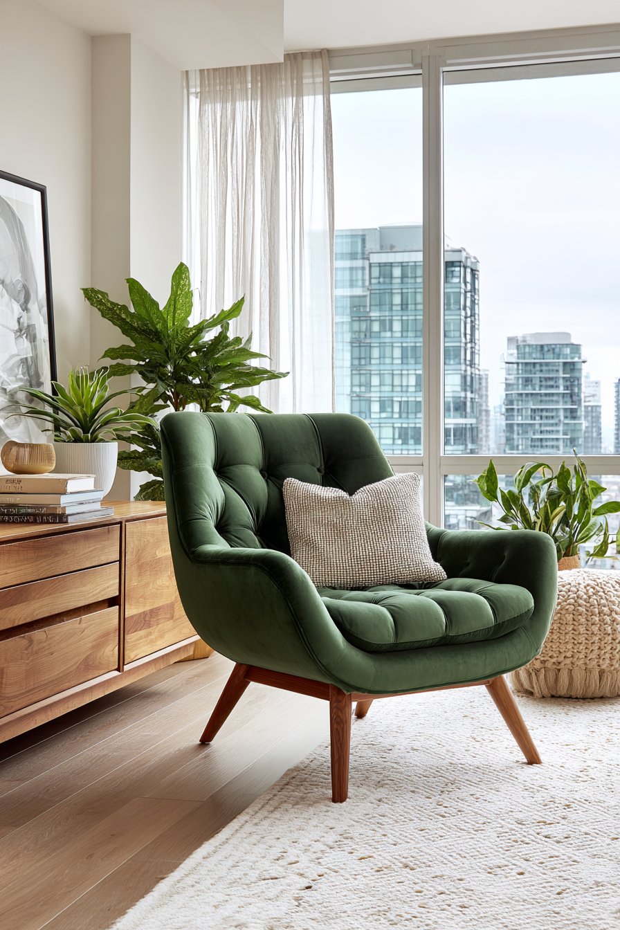 Forest Green Velvet Focal Point