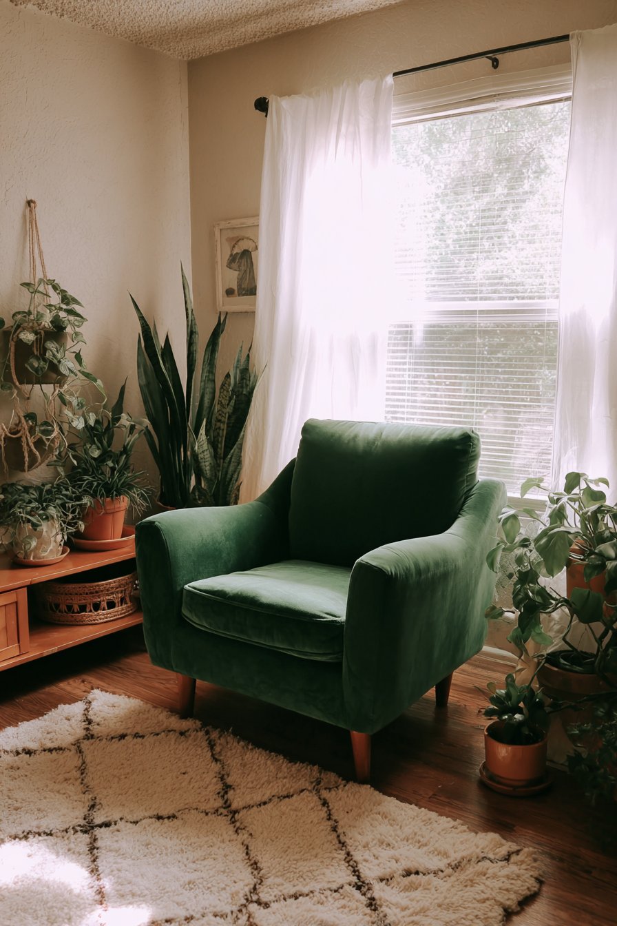 Forest Green Velvet Focal Point