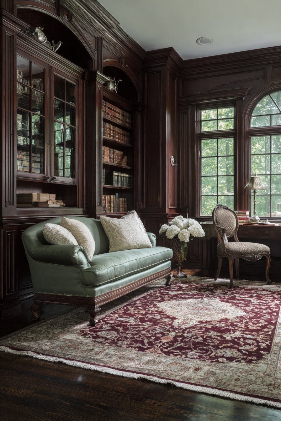 Mahogany Library Living Room
