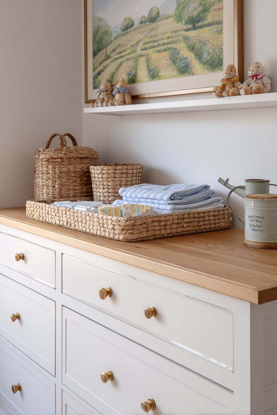 Functional Changing Station with Garden Map Accent