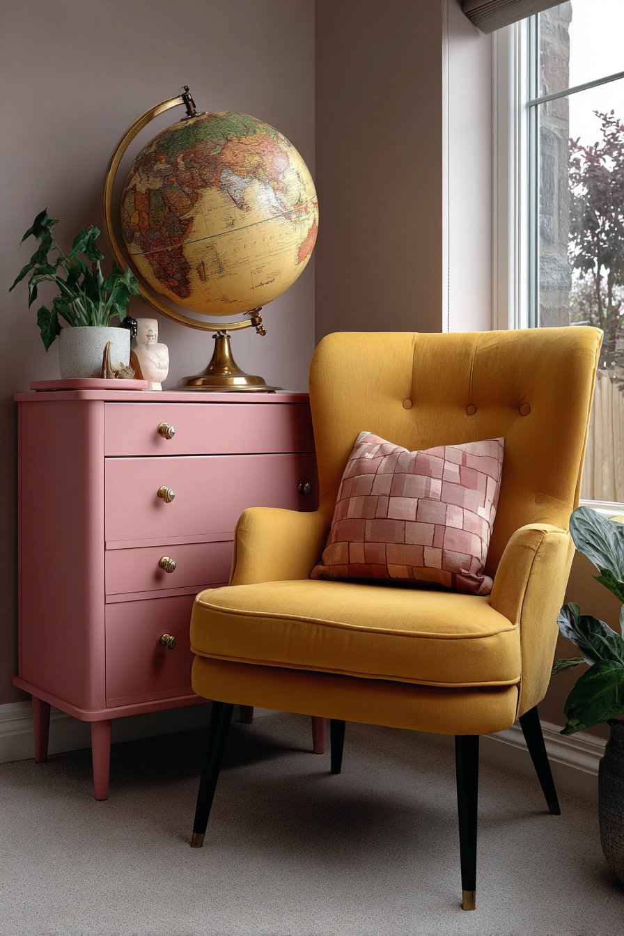 Unexpected Furniture Pairings in Bold Colors