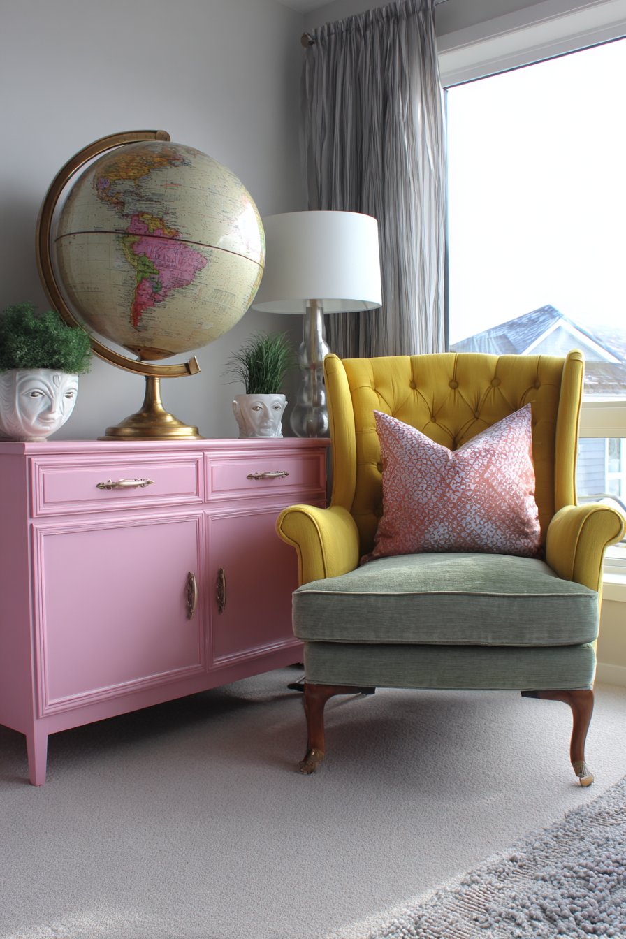 Unexpected Furniture Pairings in Bold Colors