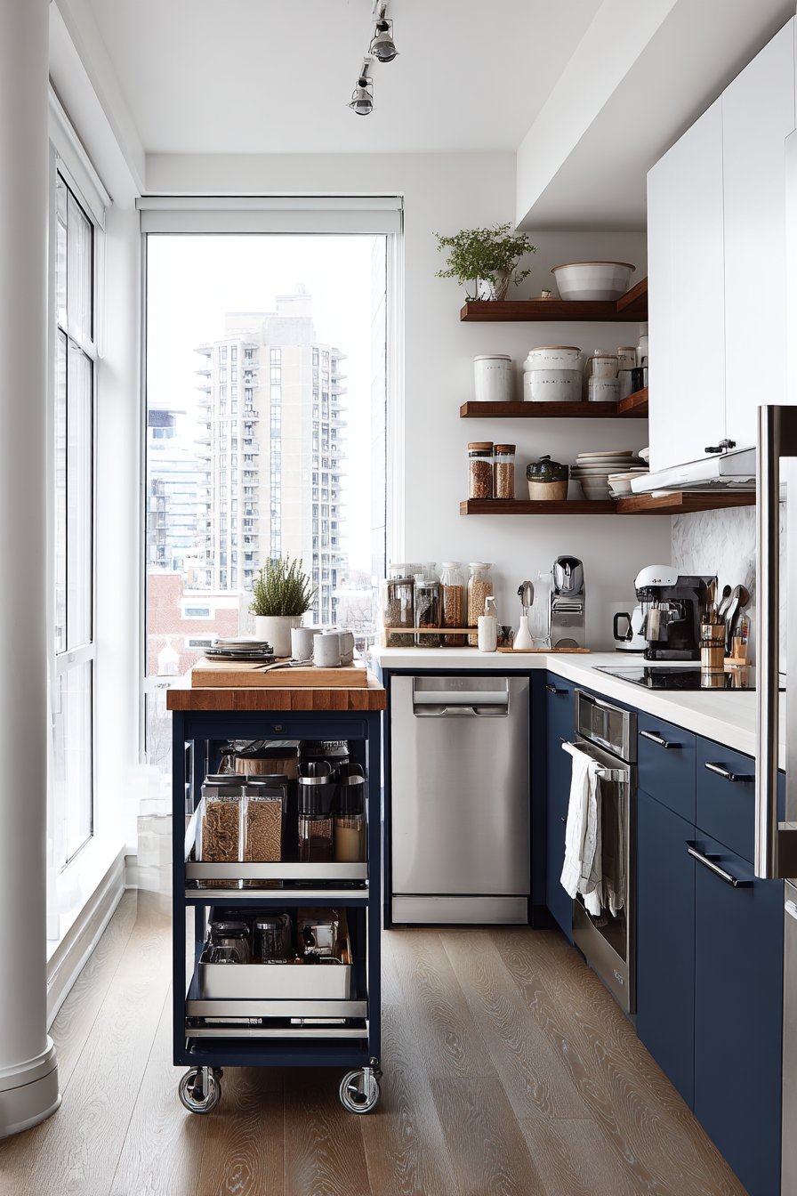 Contemporary Two-Tone Navy and White Contrast