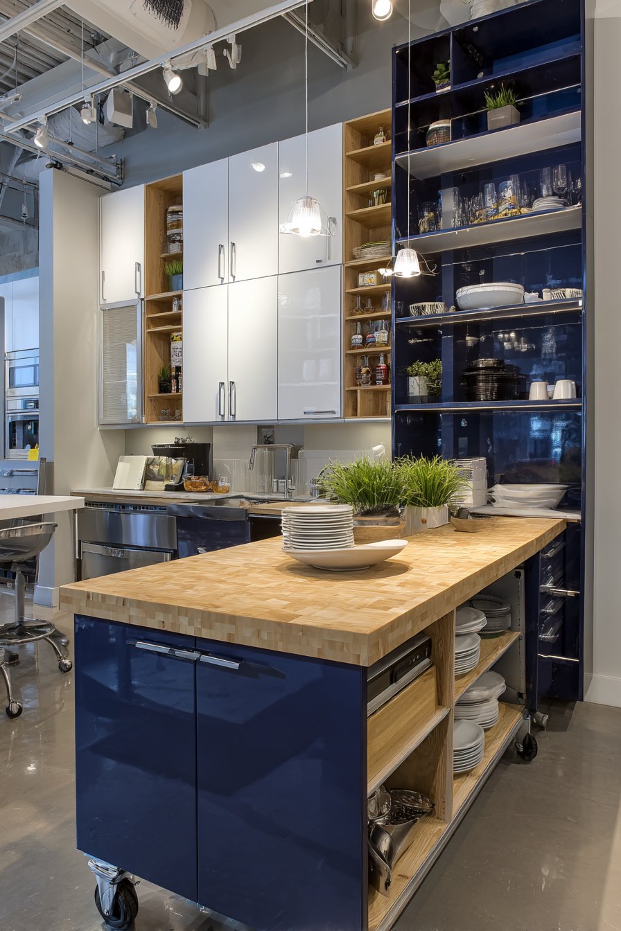 Contemporary Two-Tone Navy and White Contrast