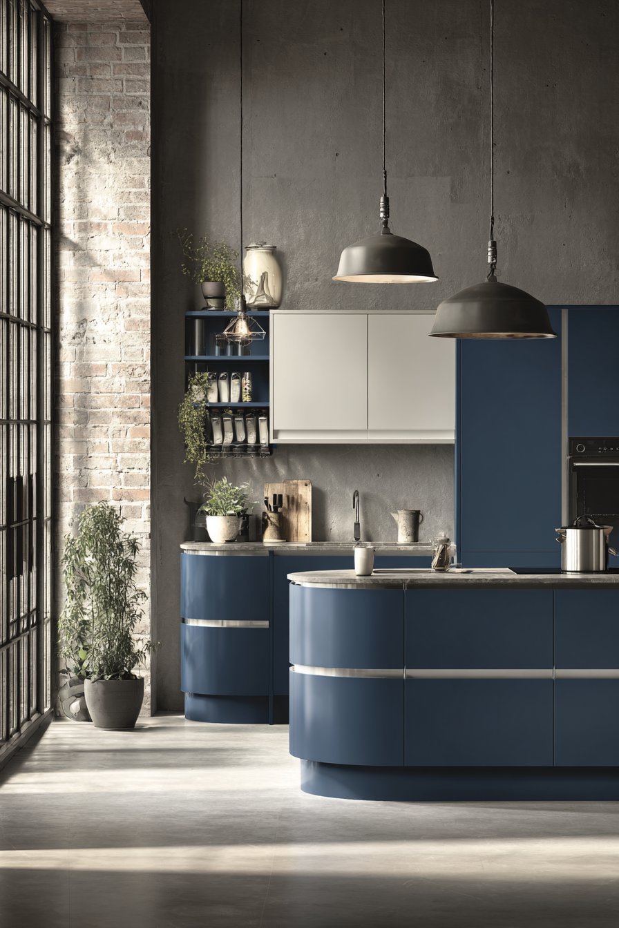 Contemporary Two-Tone Navy and White Contrast