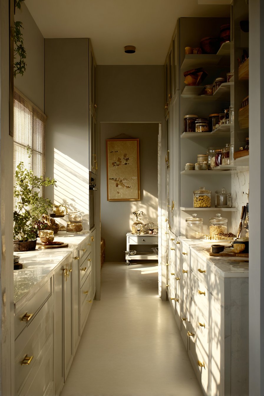 Galley-Style Grey Corridor Efficiency