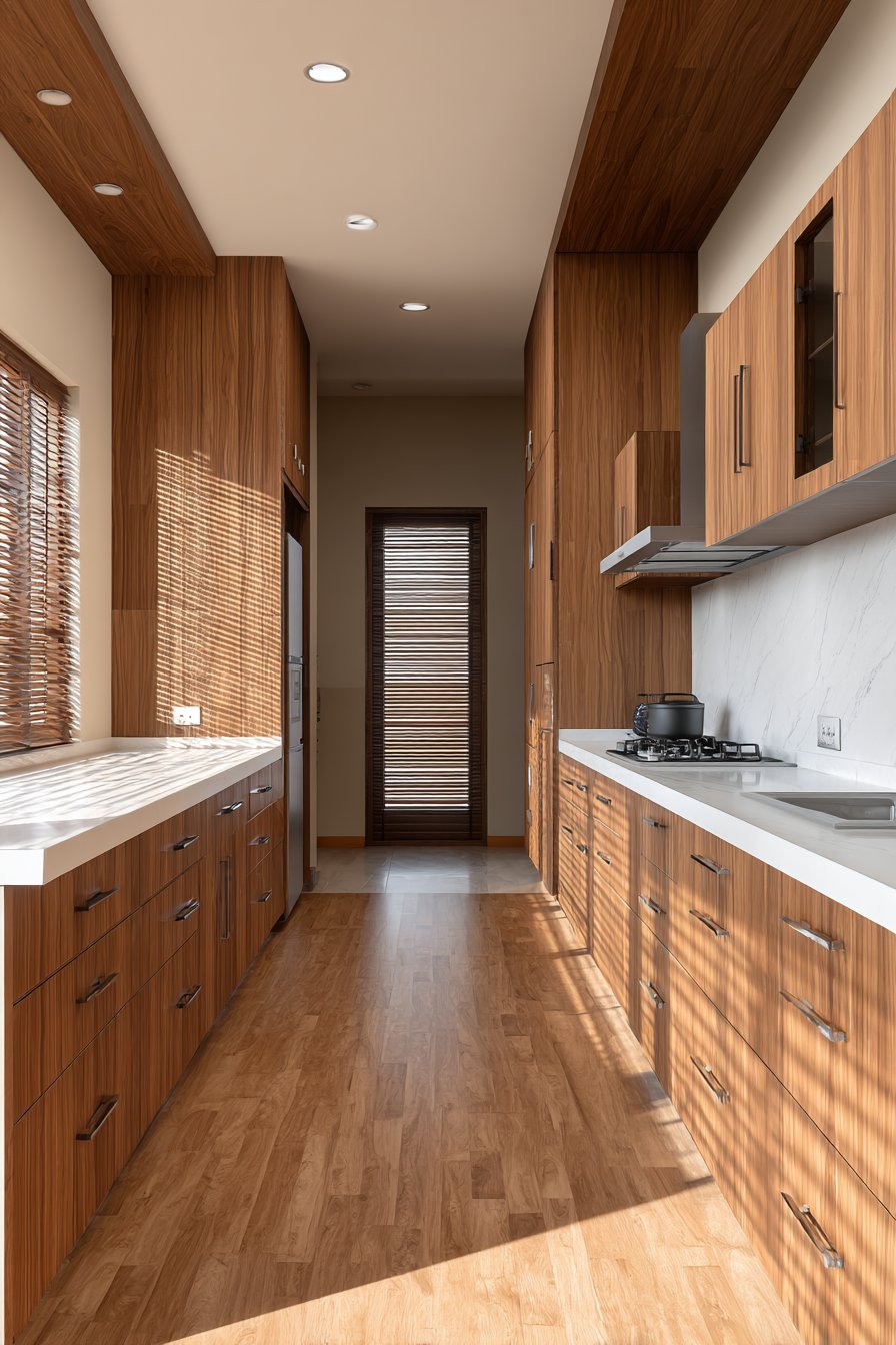 Galley-Style Grey Corridor Efficiency