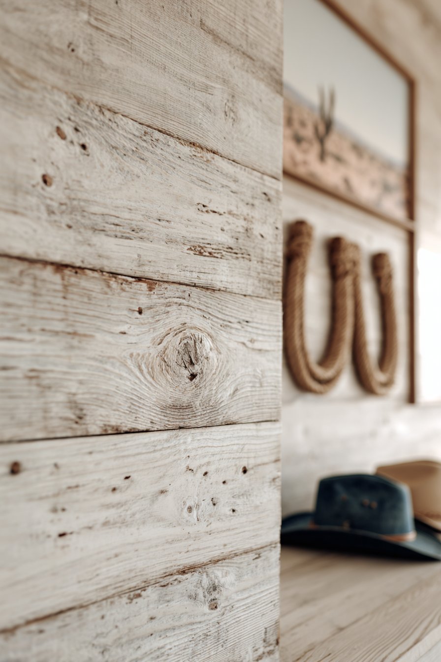 Shiplap Accent Wall with Western Art