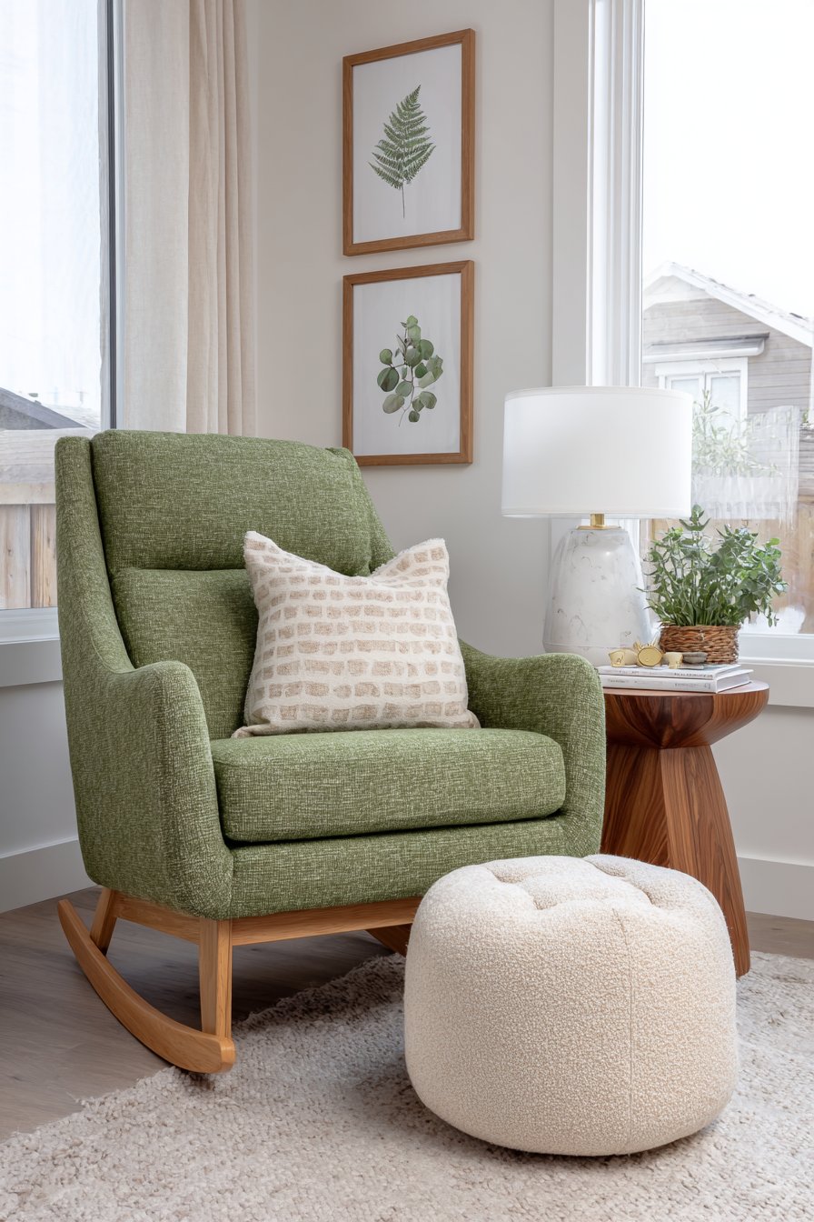 Mid-Century Modern Glider with Reading Nook