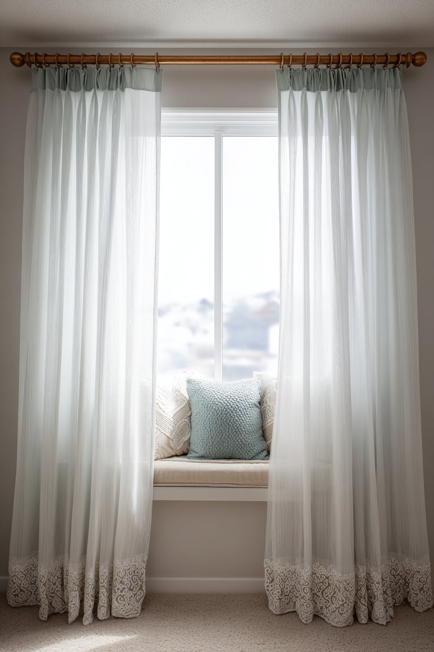 Window Treatment with Embroidered Garden Details