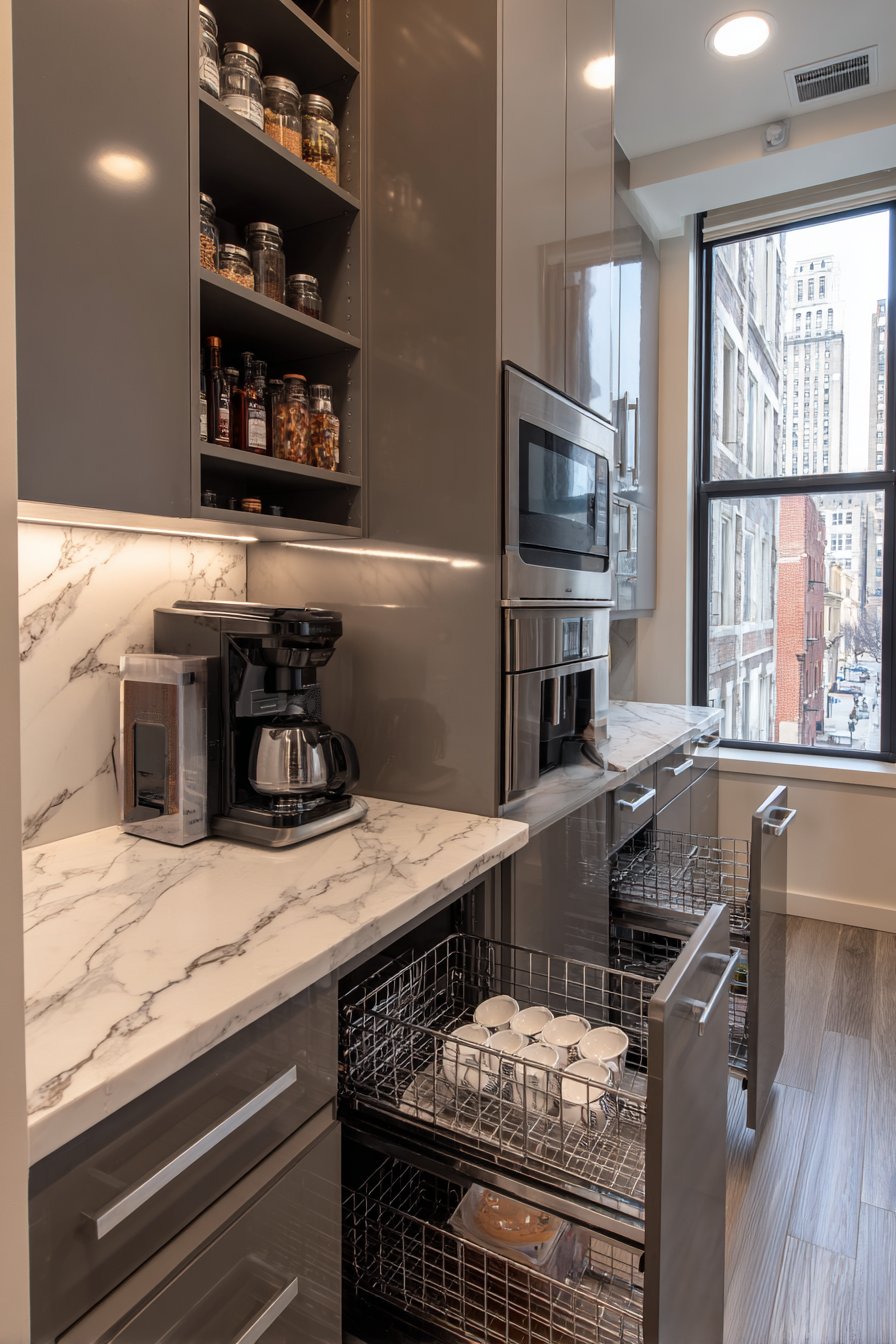 Vertical Storage Maximization with Floor-to-Ceiling Cabinets