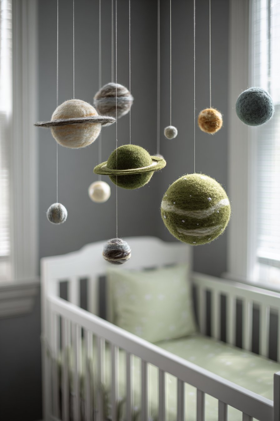 Handcrafted Planetary Mobile Statement